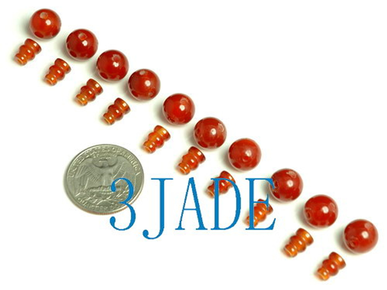 Red Agate Prayer Beads Guru-End Beads