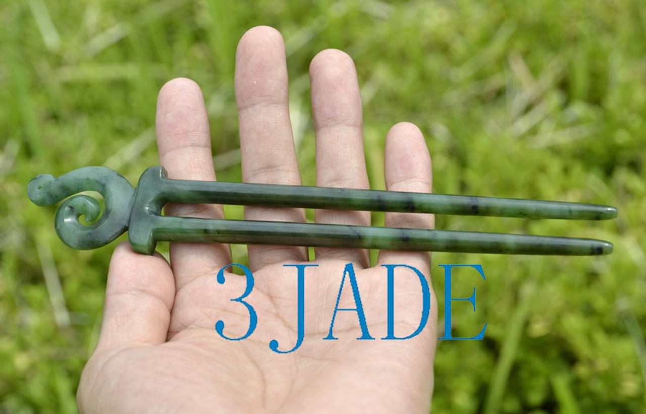 jade Koru hair stick