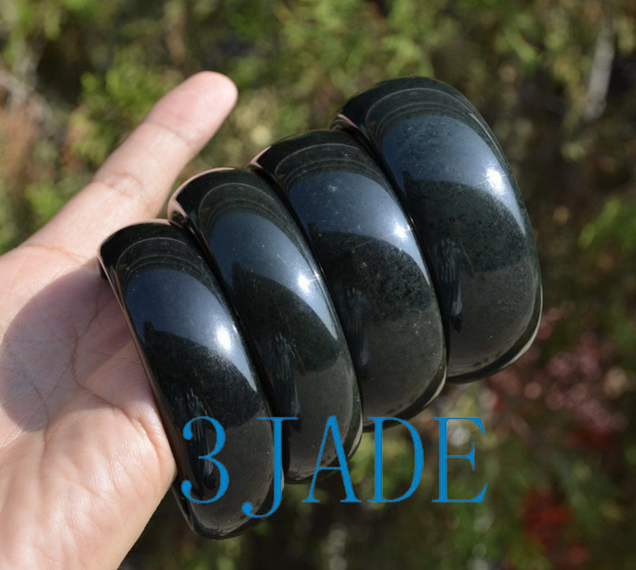 black nephrite jade bangle