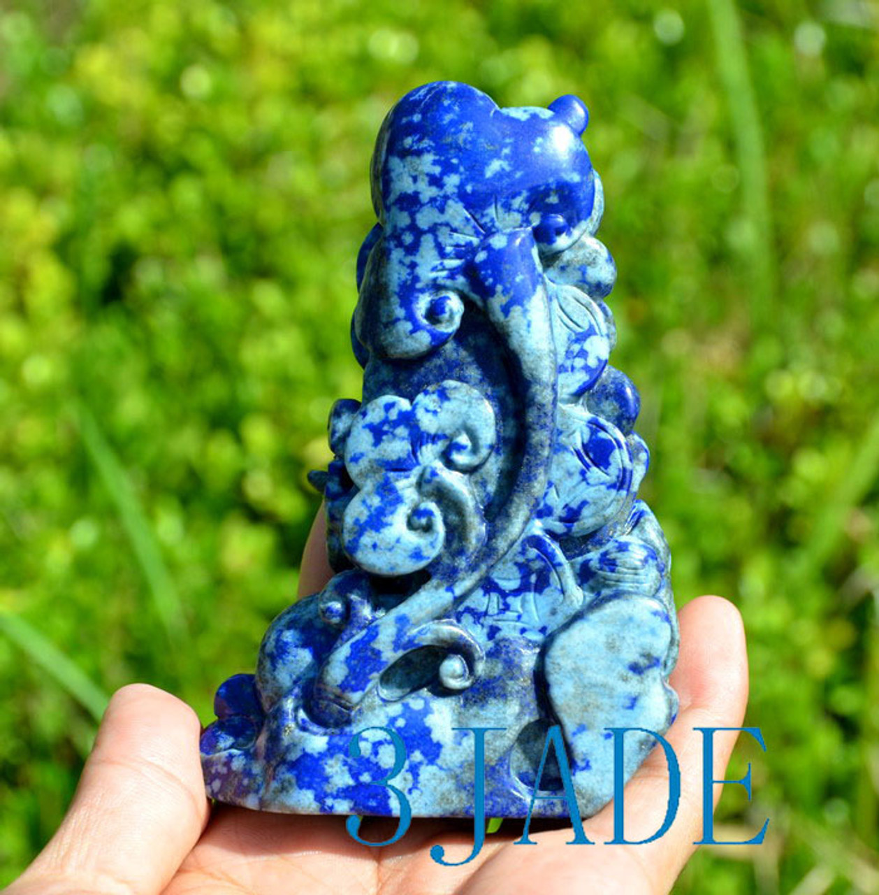Natural Lapis Lazuli Pixiu Statue / Sculpture Chinese Divine Animal Carving