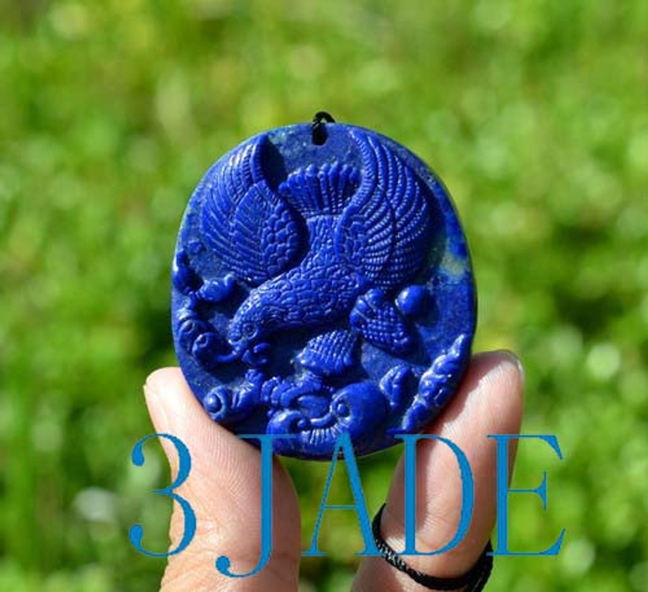 Natural Lapis Lazuli Gemstone Eagle Pendant Necklace