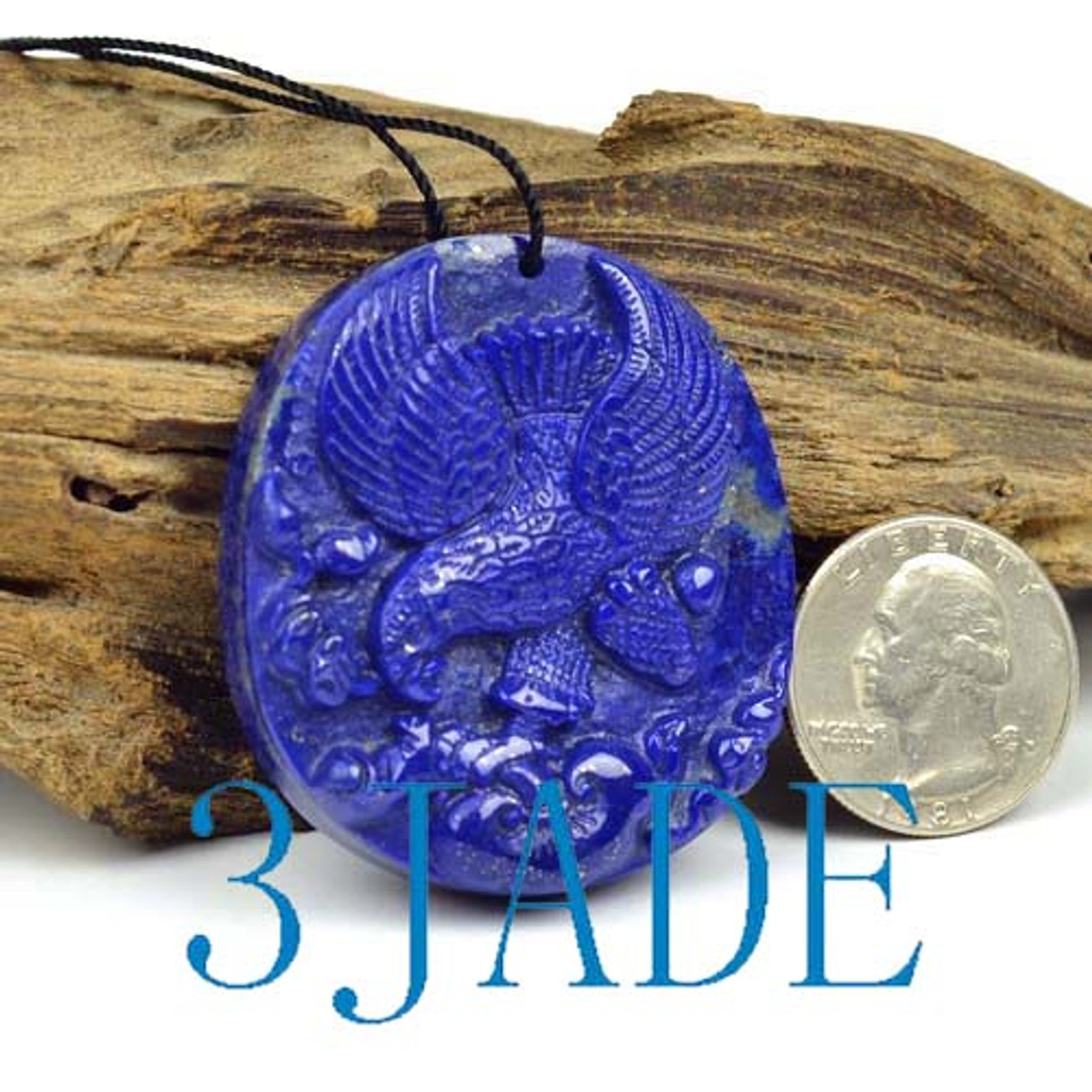 Natural Lapis Lazuli Gemstone Eagle Pendant Necklace