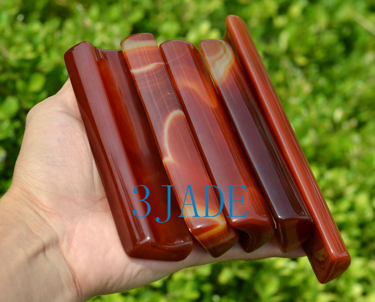 Red Agate Scroll Weight