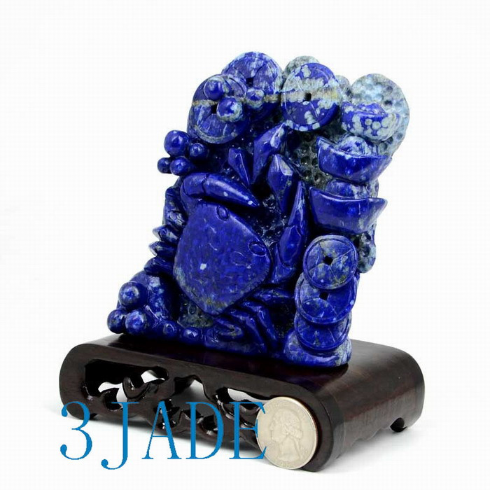 Lapis Lazuli Chinese Crab Statue