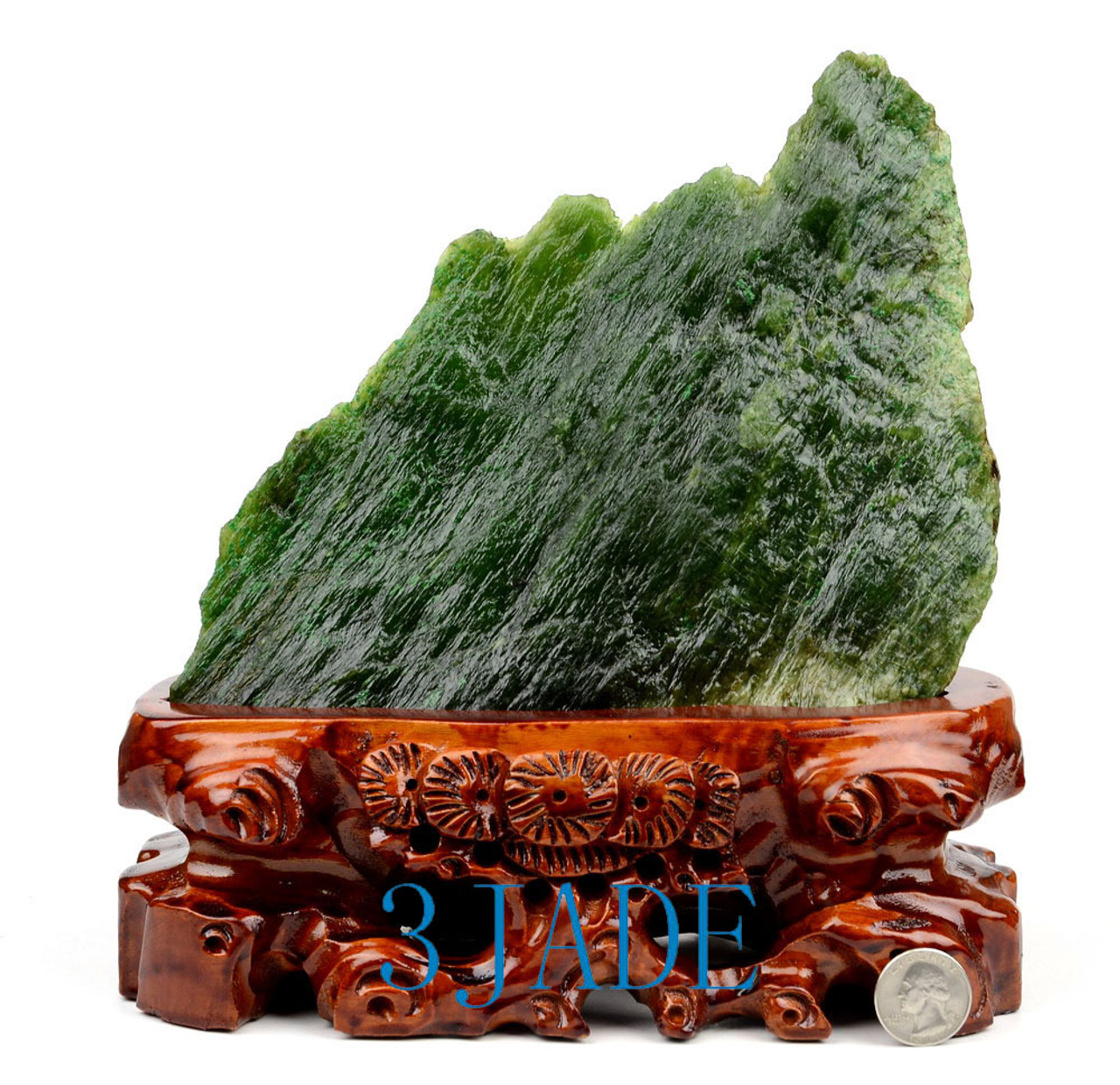 green nephrite jade viewing stone