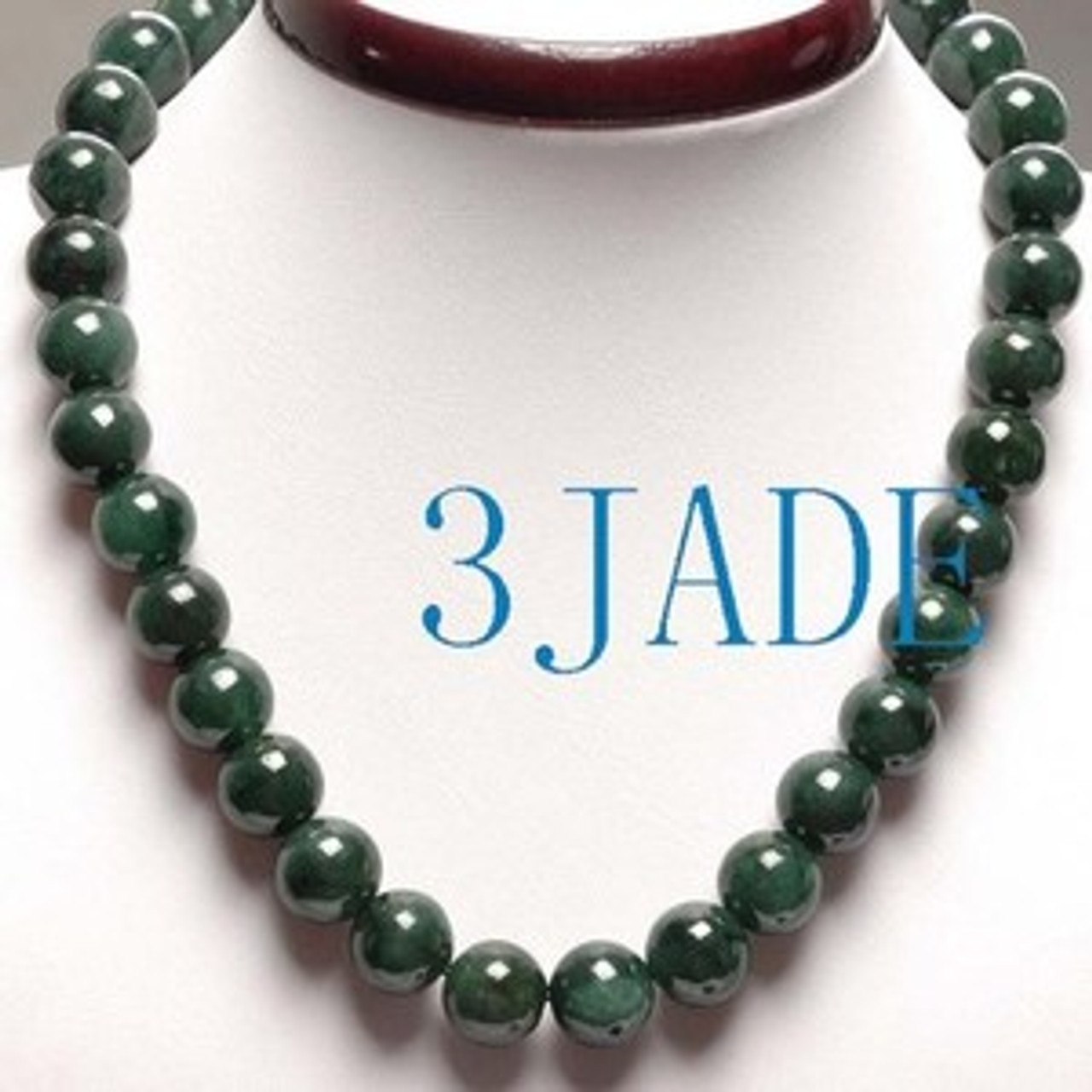 18" A Grade Natural Jadeite Jade Beads Necklace D022063