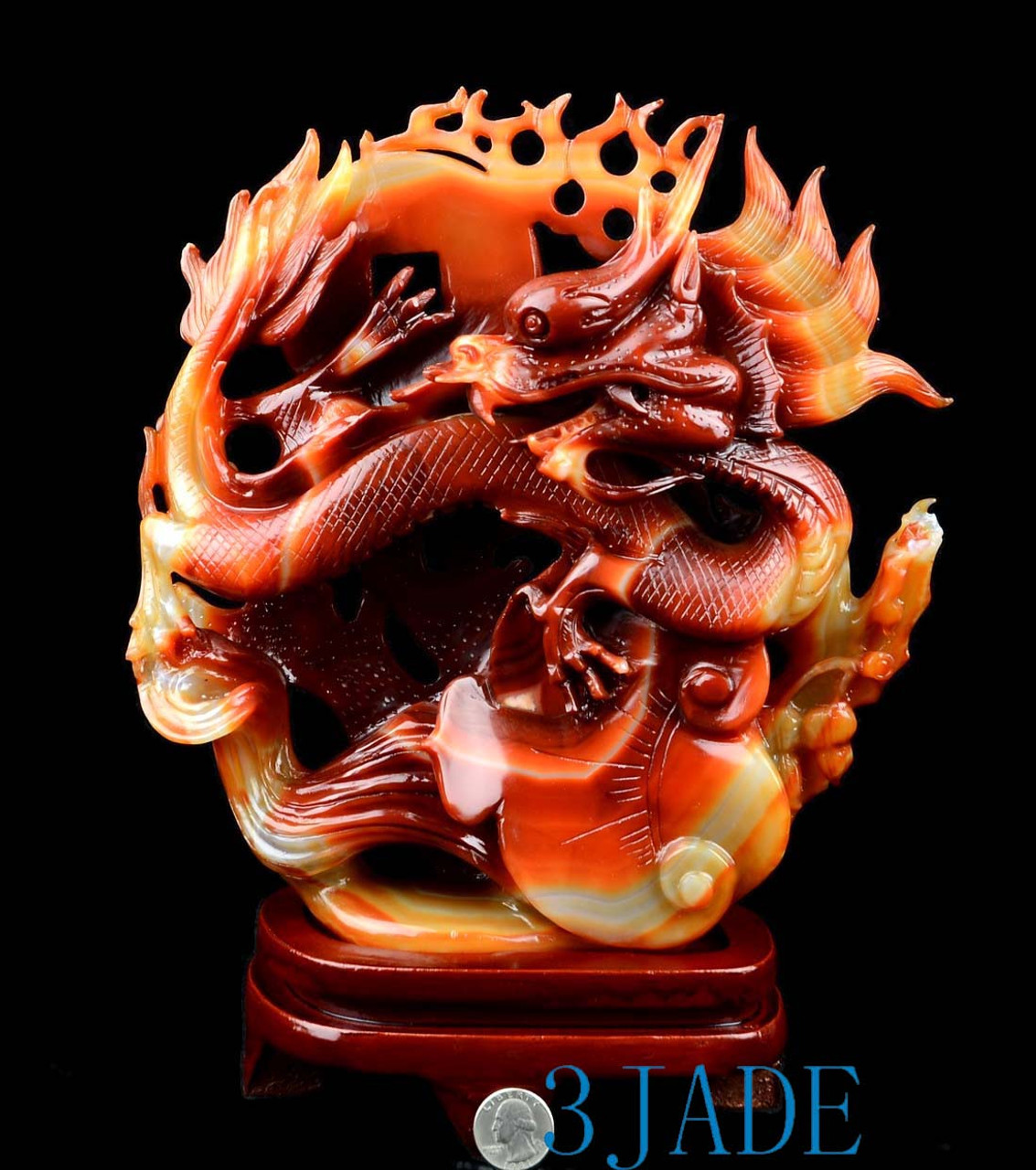 Carnelian Dragon Sculpture