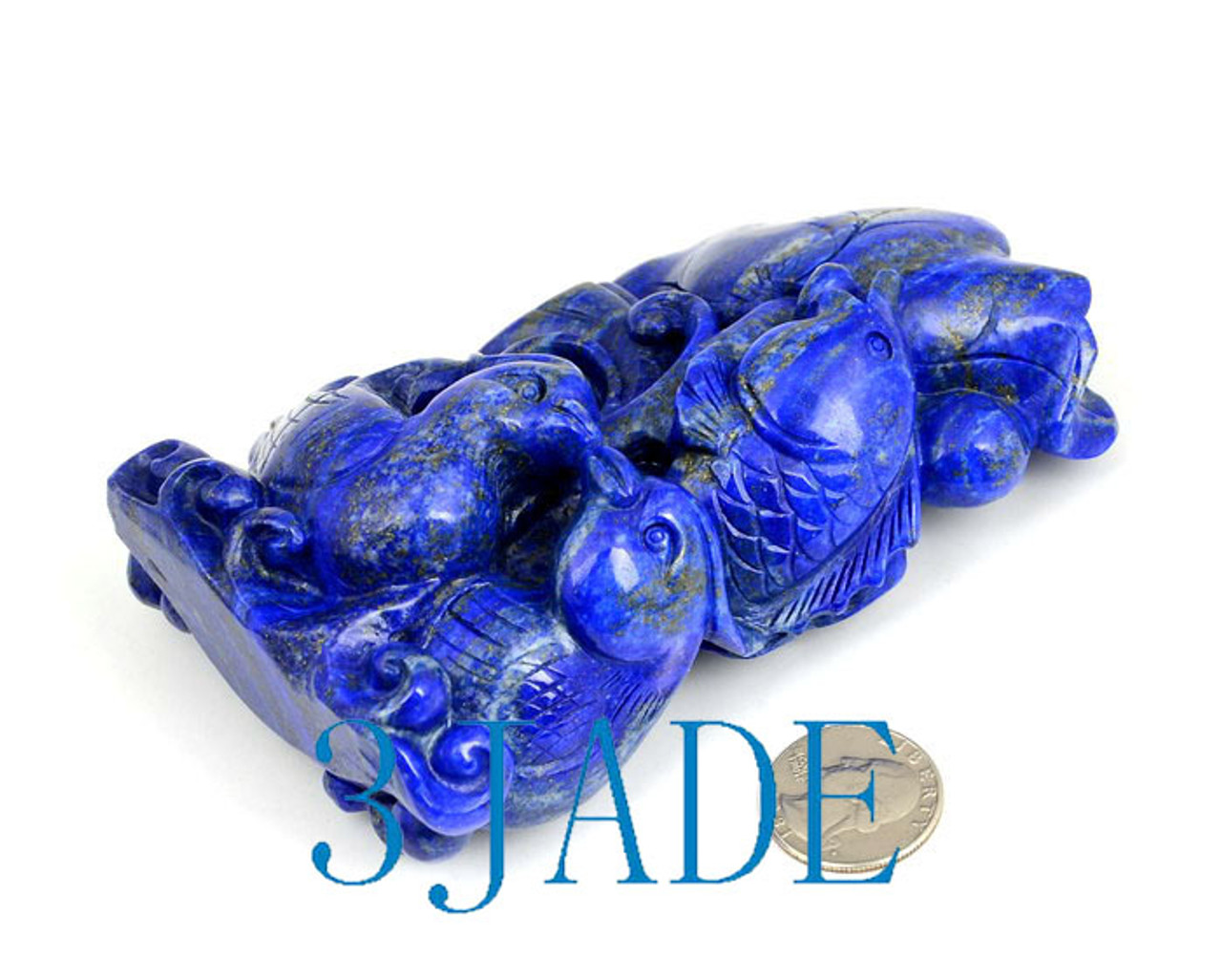 Lapis Lazuli Koi Fish Mandarin Duck Carving