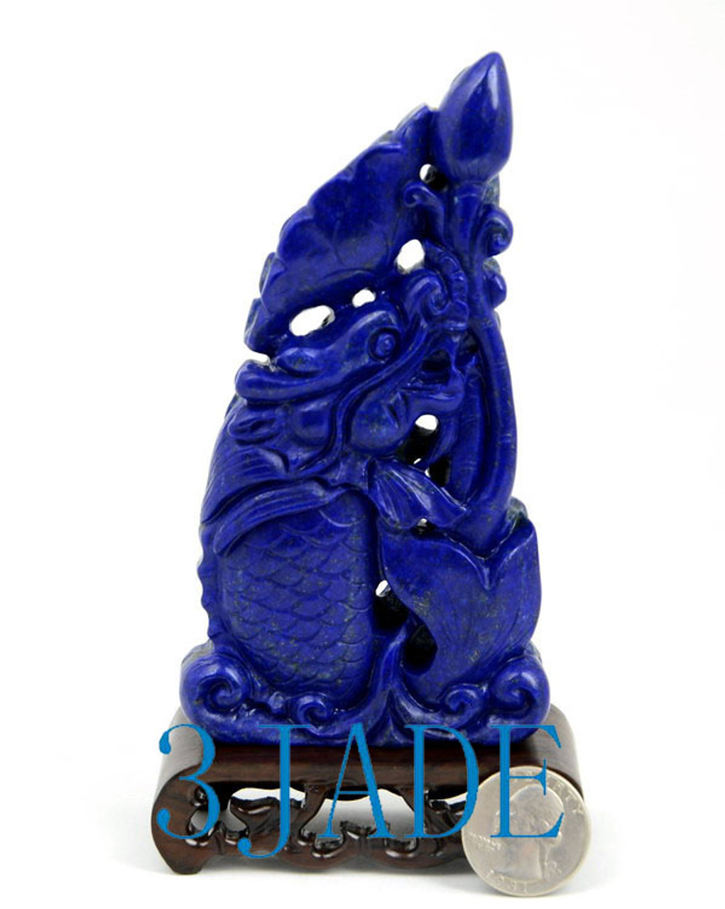 Lapis Lazuli Chinese Dragon Fish Statue