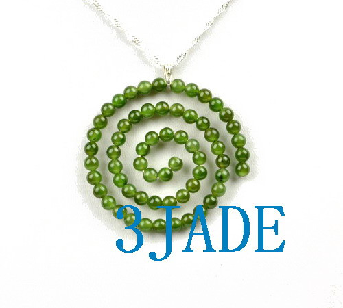 Green Nephrite Jade Beaded Spiral 