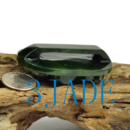 Green Nephrite Jade Belt Buckle w/ Carved Five Poisonous Creatures
