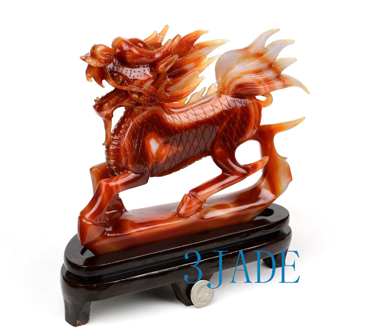 Carnelian Qilin statue