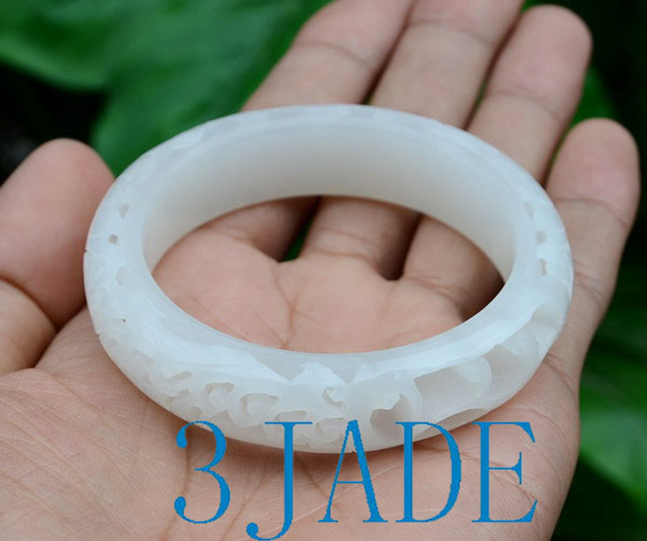 53mm white jade bangle