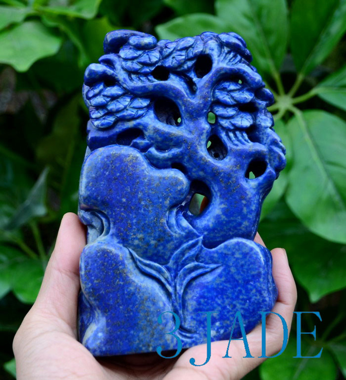 Natural Lapis Lazuli Downhill Tiger Statue Hand Carved Gemstone Sculpture