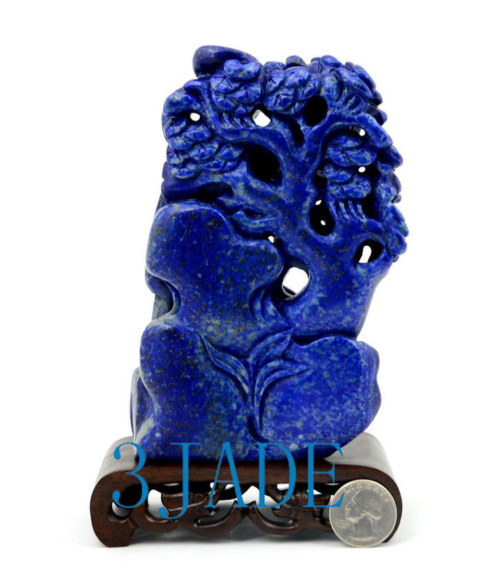 Natural Lapis Lazuli Downhill Tiger Statue Hand Carved Gemstone