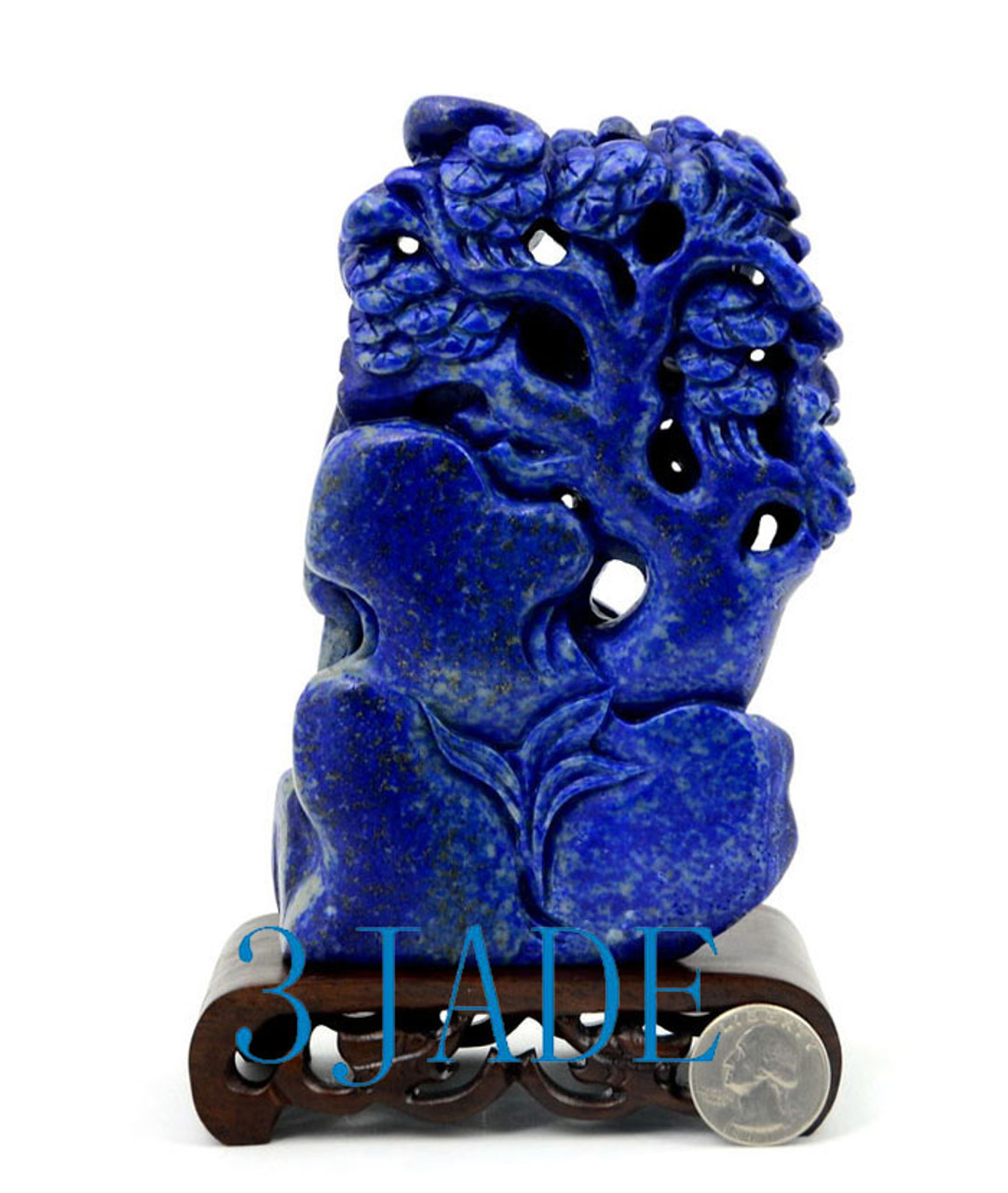 Natural Lapis Lazuli Downhill Tiger Statue Hand Carved Gemstone Sculpture