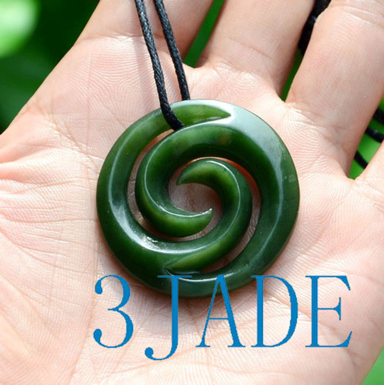 Green Nephrite Jade Spiral