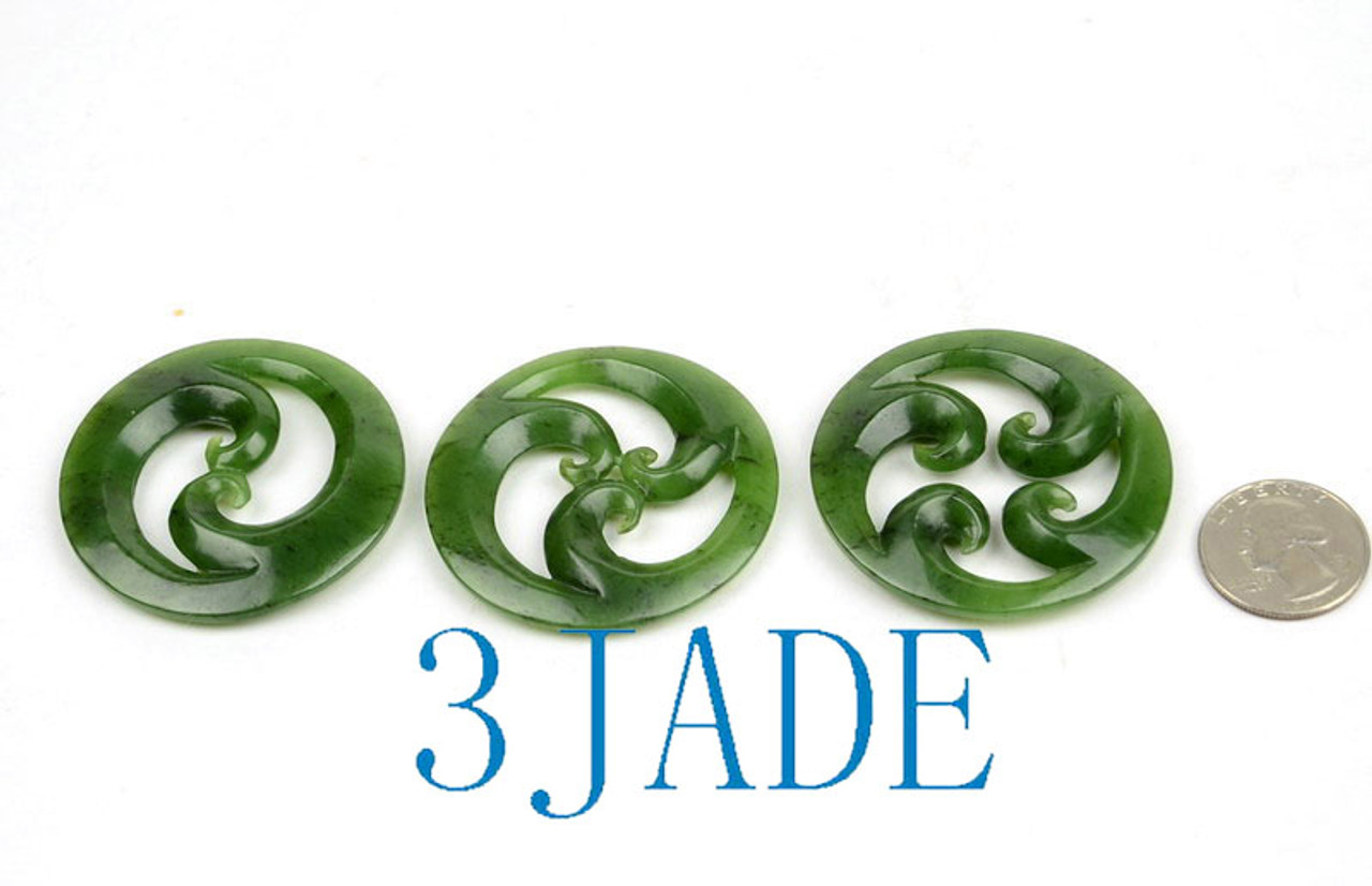 Green Nephrite Jade Koru Pendant Necklace