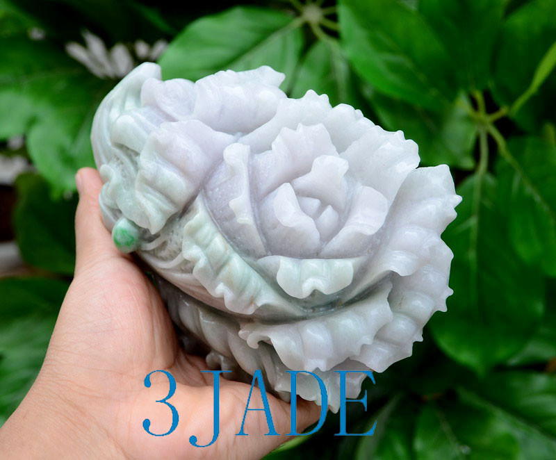 A Grade Jadeite Jade Cabbage Statue Chinese Feng Shui BaiCai Bok Choy