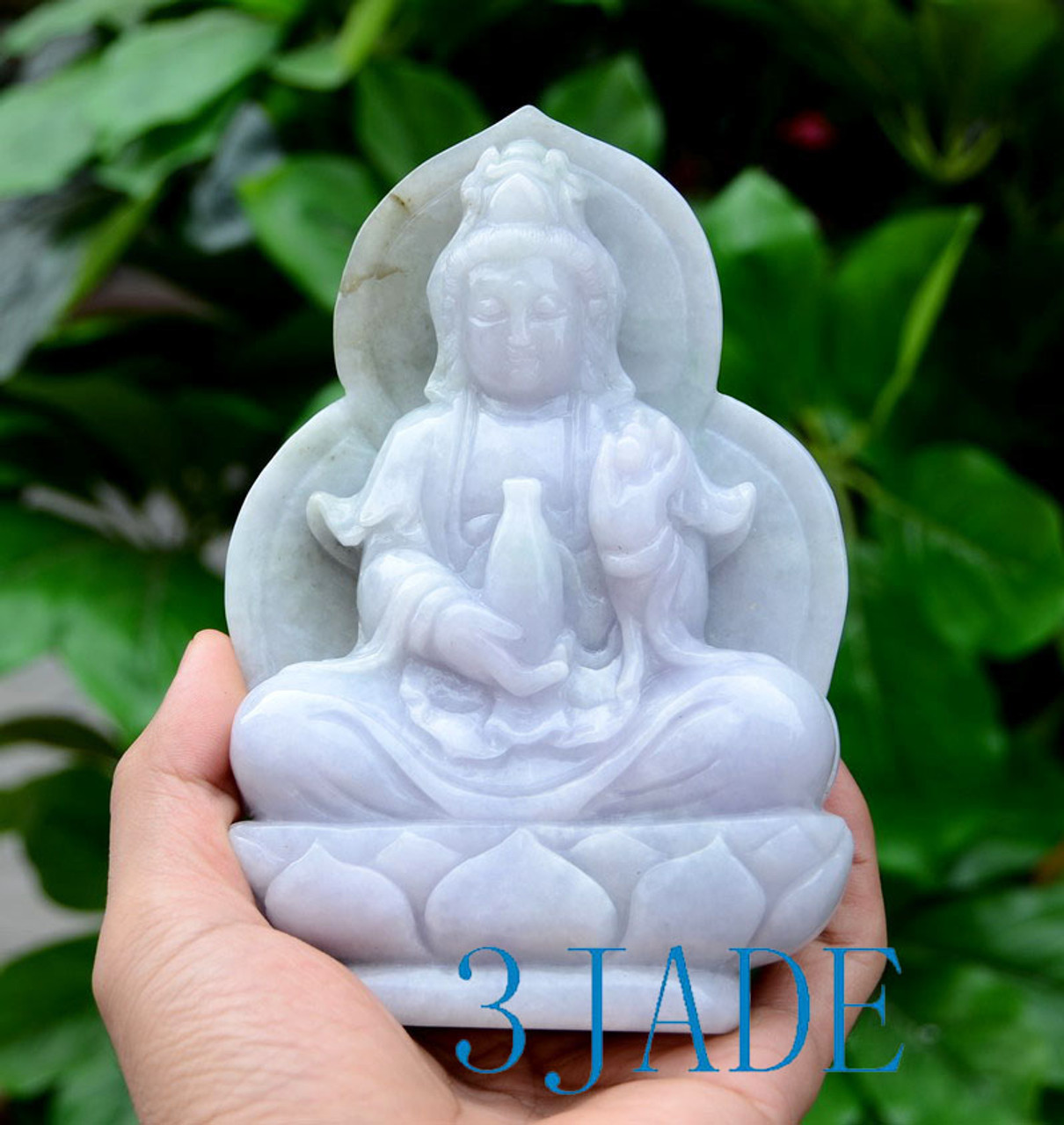 A Grade Jadeite Jade Kwan Yin Carving