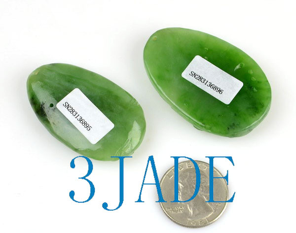 Hand Carved Natural Green Nephrite Jade Peony Flower Pendant