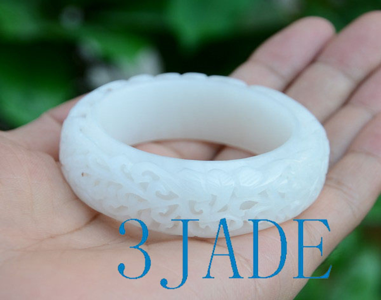 50mm white jade bangle