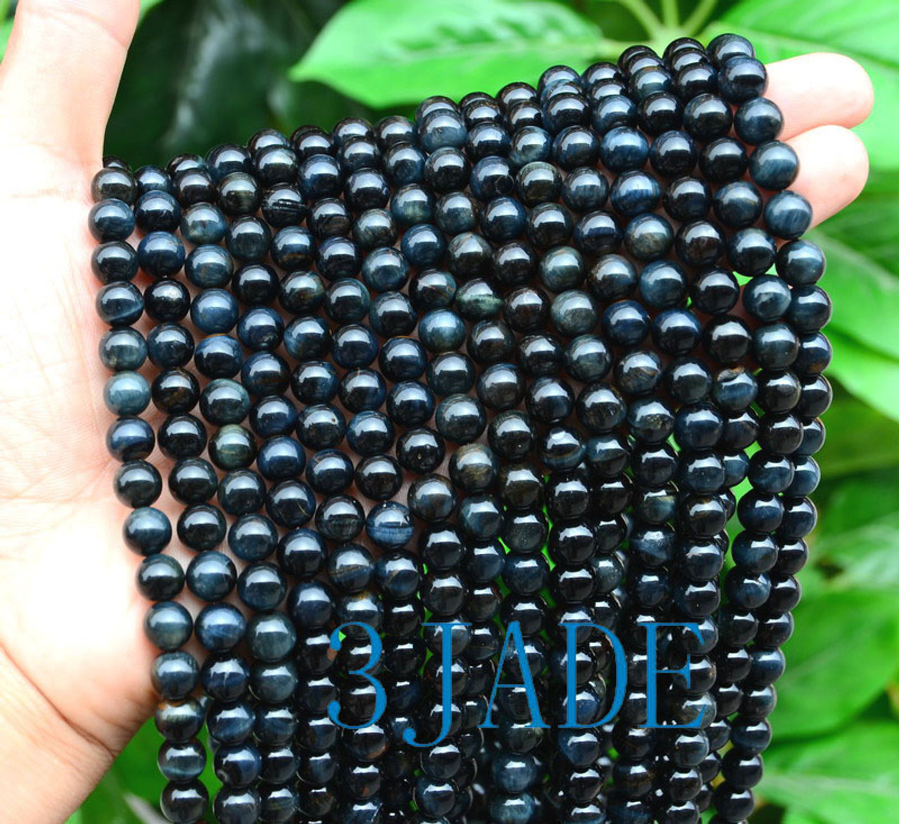 Natural Blue Tiger Eye Prayer Beads