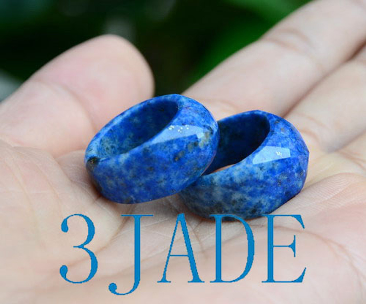 Faceted Natural Lapis Lazuli Saddle Ring, US size 6.5, size 8