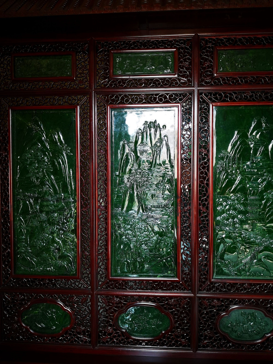 Hand Carved Jade Chinese Screen