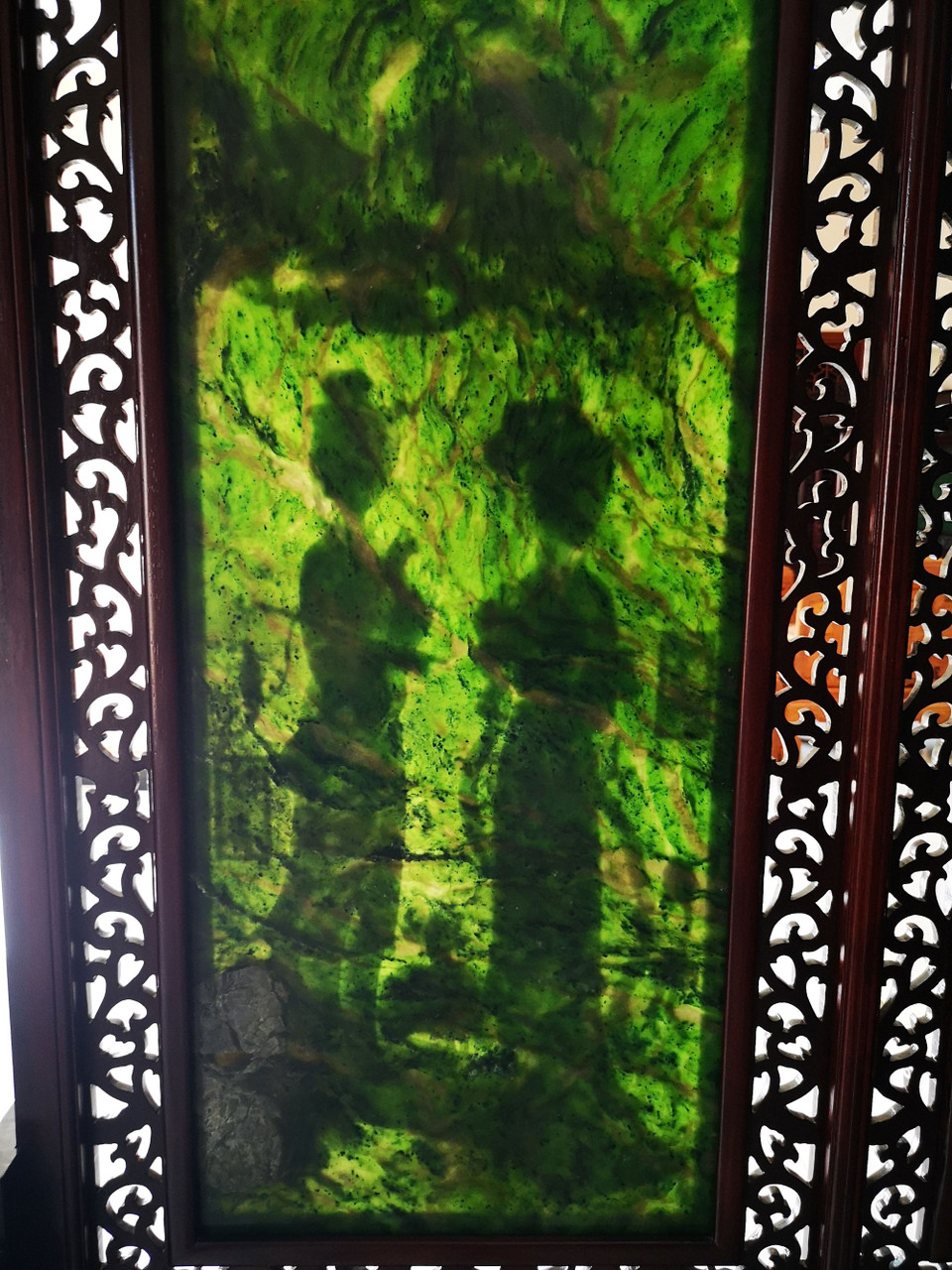 5.3m*2.6m Spinach Green Jade Wood Chinese Screen 金陵十二钗碧玉