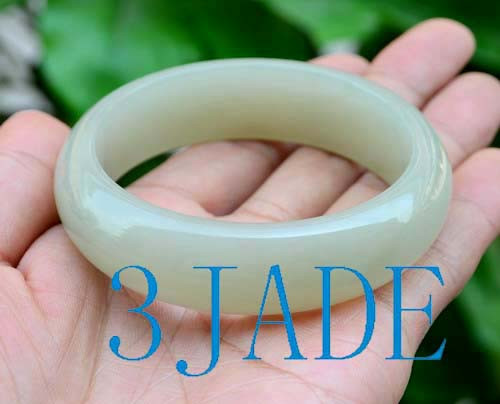 60mm White Jade Bangle Bracelet