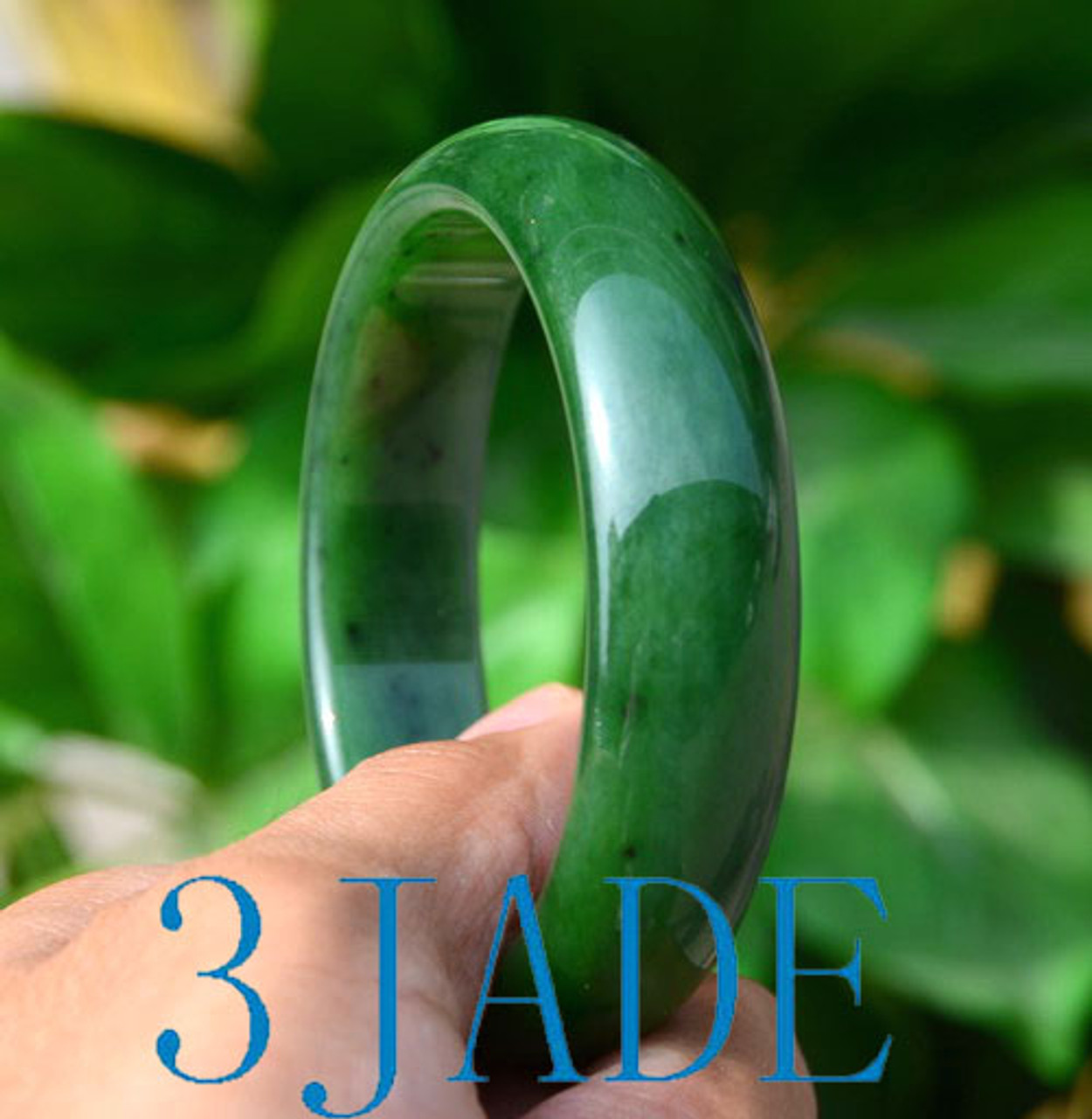 59mm High Quality Green Nephrite Jade Middle Size Bangle Bracelet w/ certificate