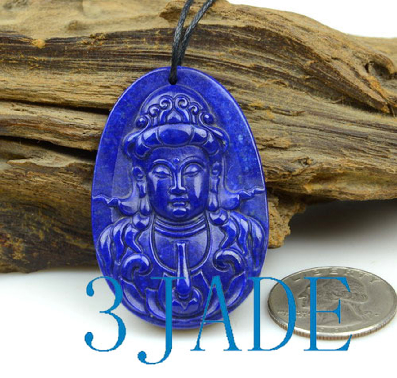Lapis Lazuli Guanyin Pendant