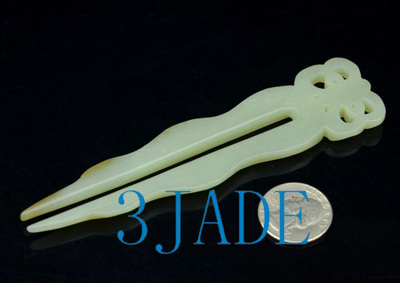 two prong jade hair sticks