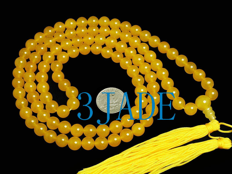 yellow jade prayer beads