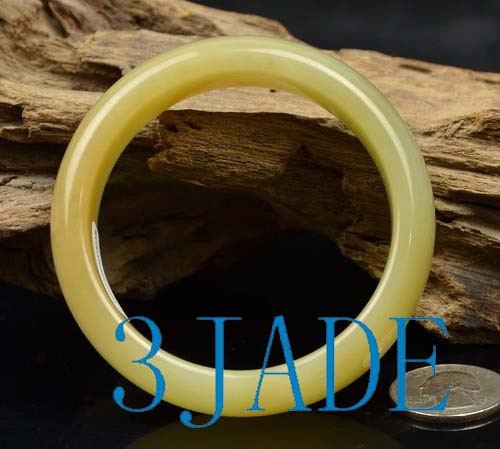 58mm Natural Sugar Brown Nephrite Jade Bangle Bracelet w
