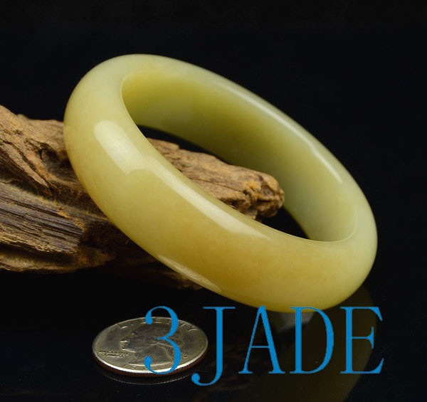 58mm Natural Sugar Brown Nephrite Jade Bangle Bracelet w