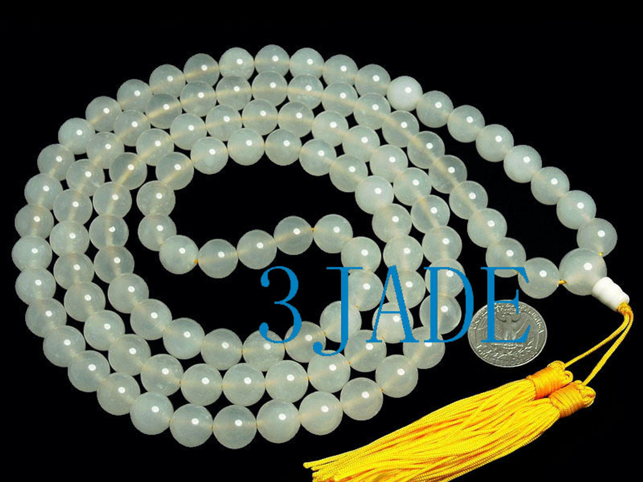 white jade prayer beads mala