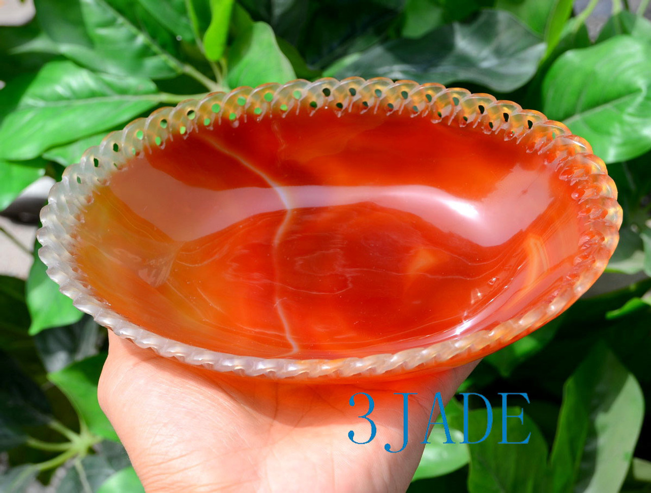 carnelian stone fruit bowl