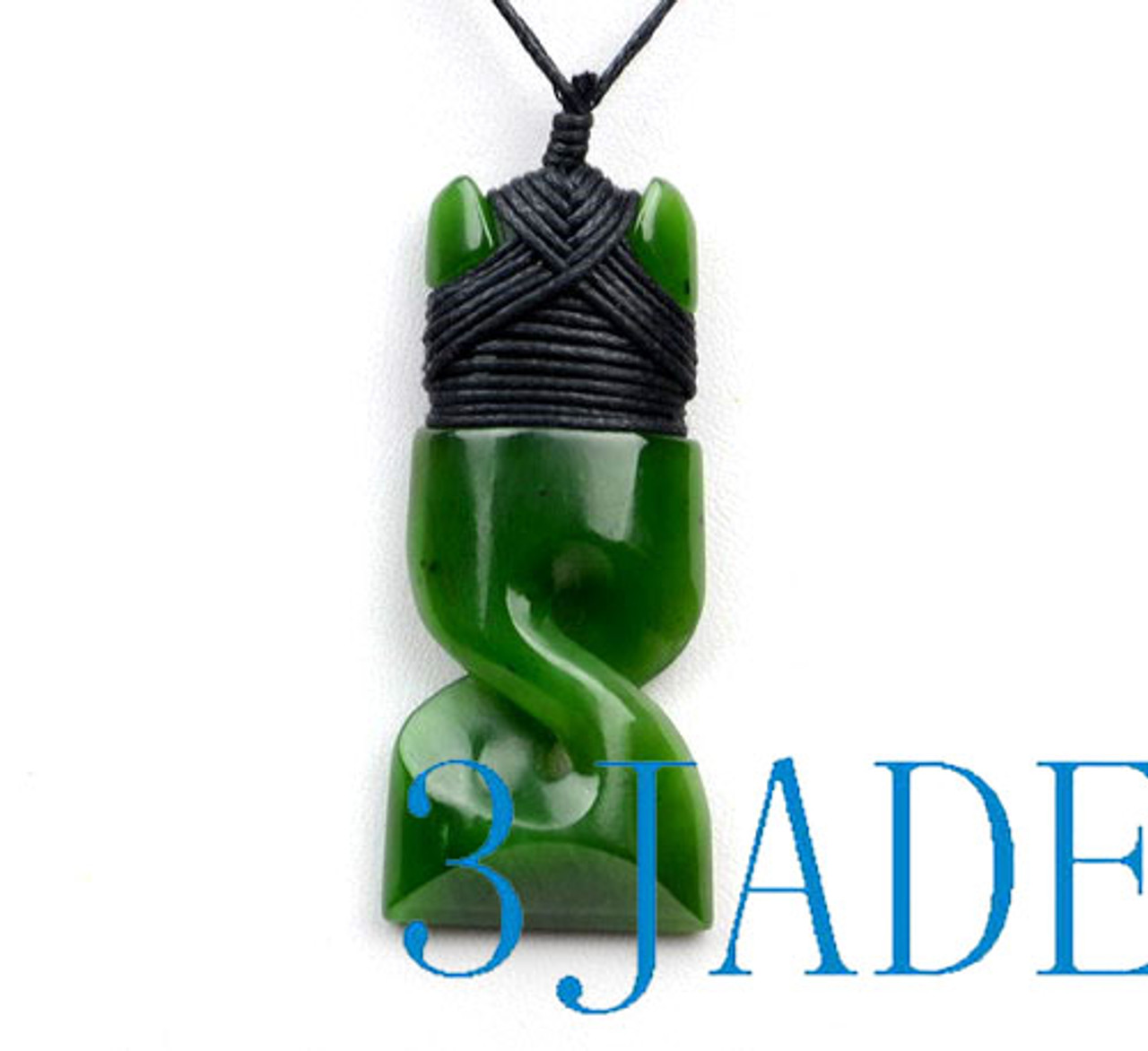 green nephrite jade twist Toki Pendant