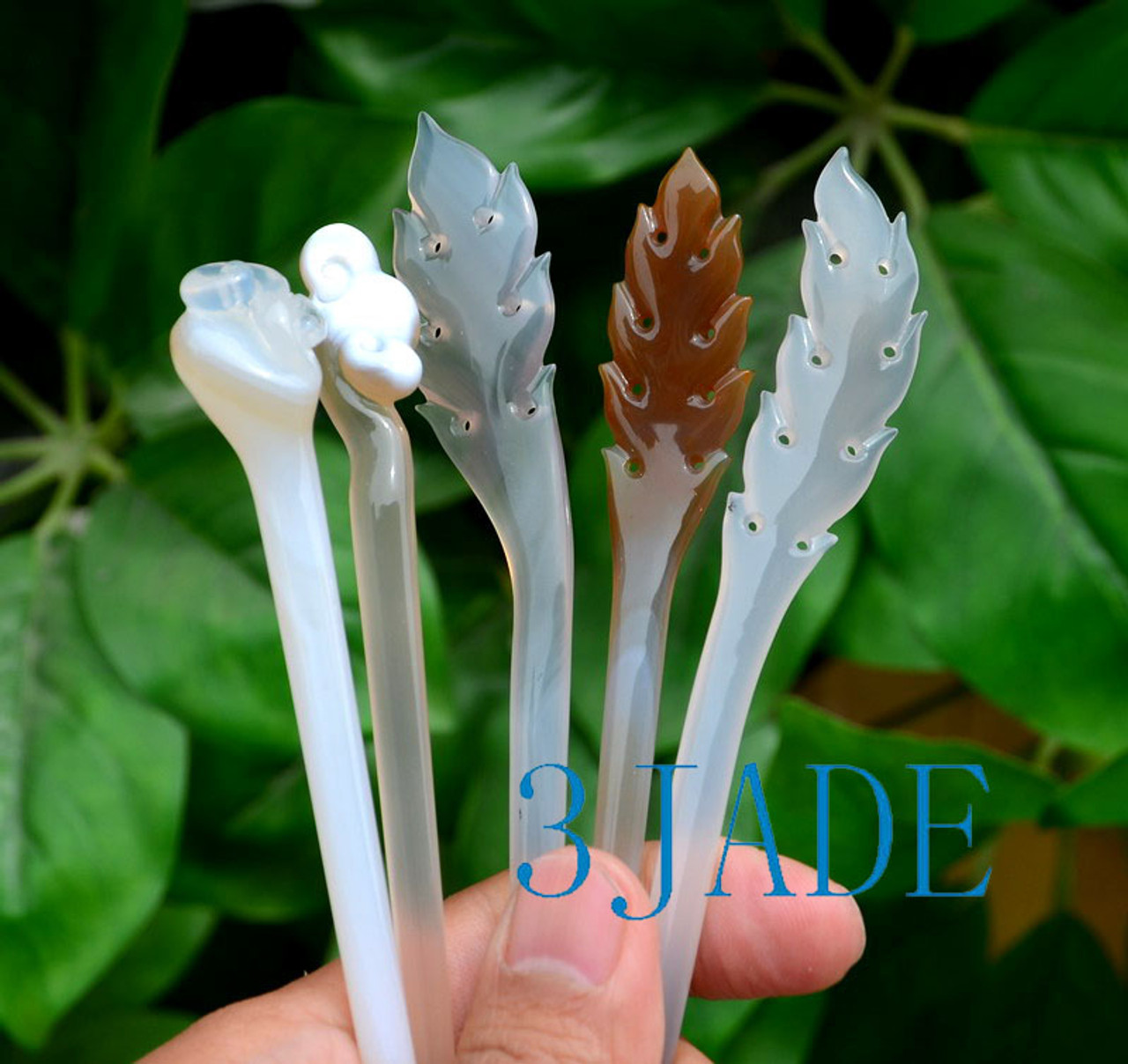 natural agate hair pins