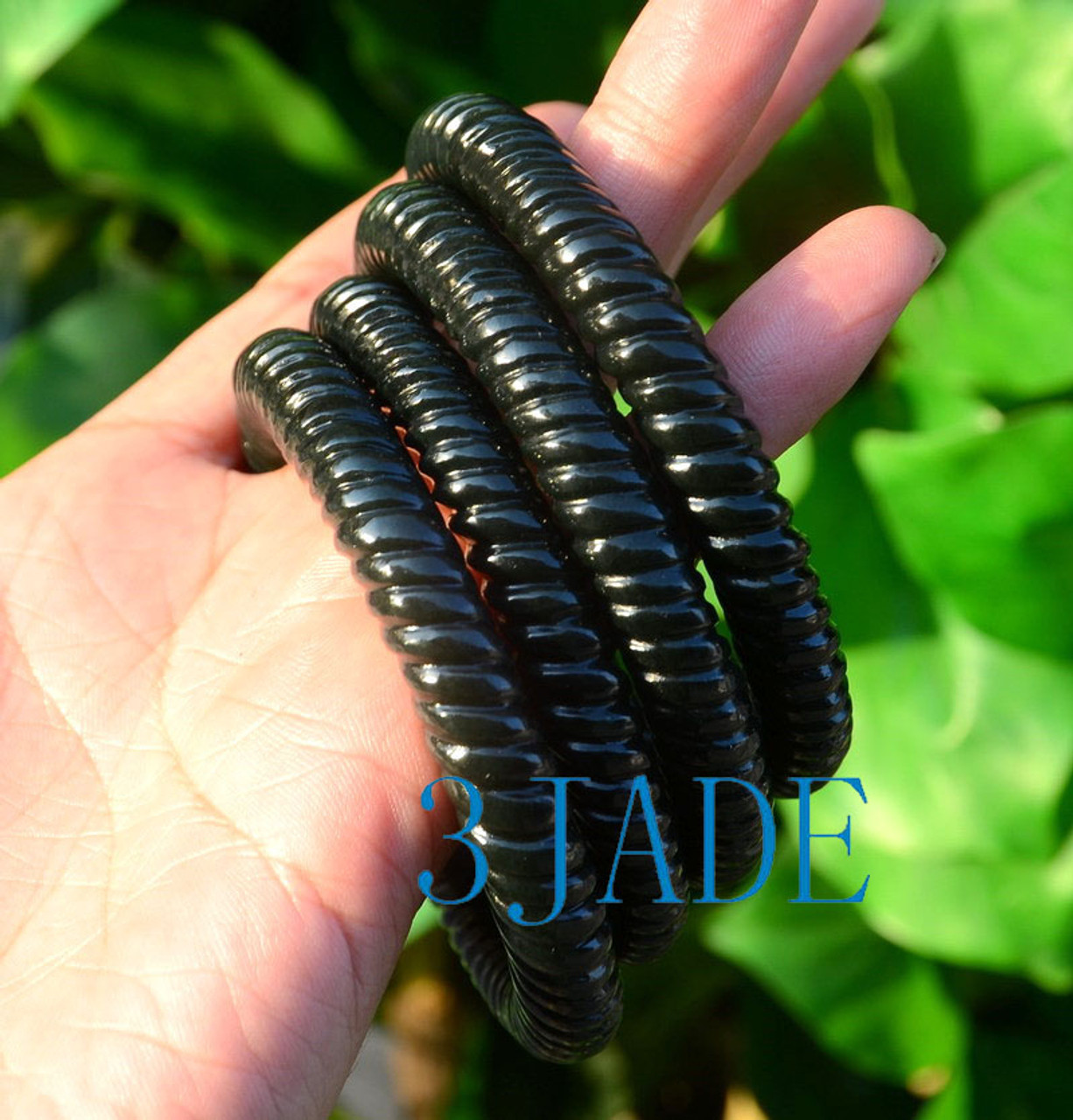 hand-carved black bangle