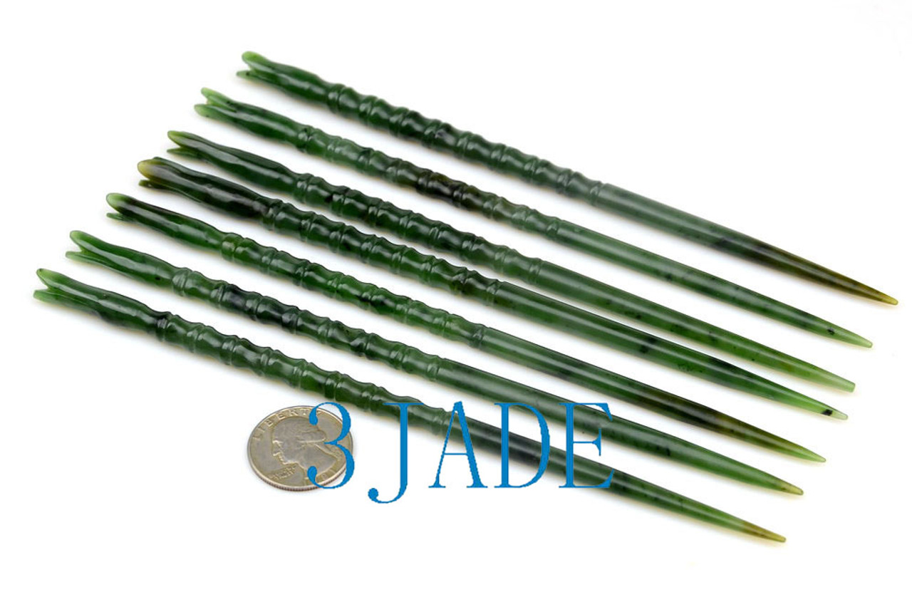 green jade hair pin