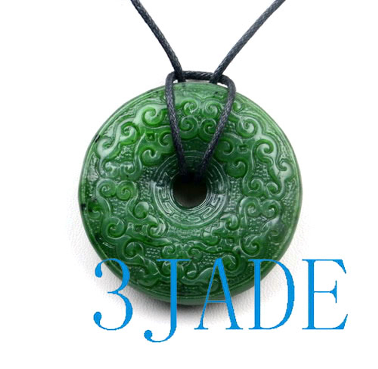 green nephrite jade Bi pendant