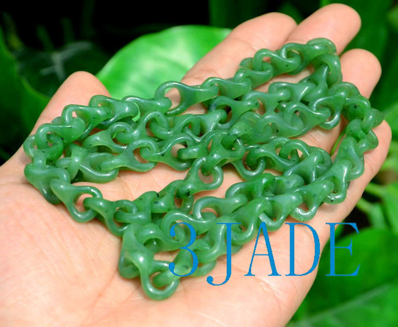 hand-carved jade link chain