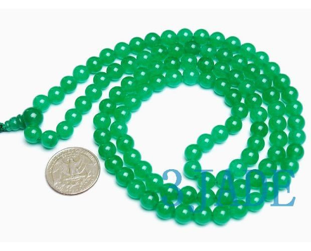 Green jade prayer beads mala