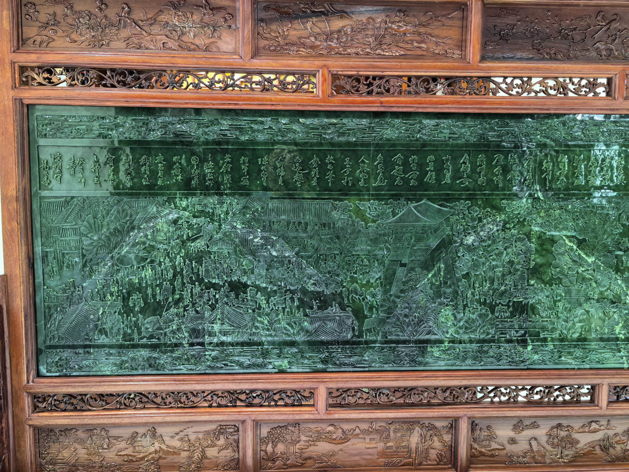 Magnificent 8m x 2.6m Siberian Nephrite Jade Screen Carving of