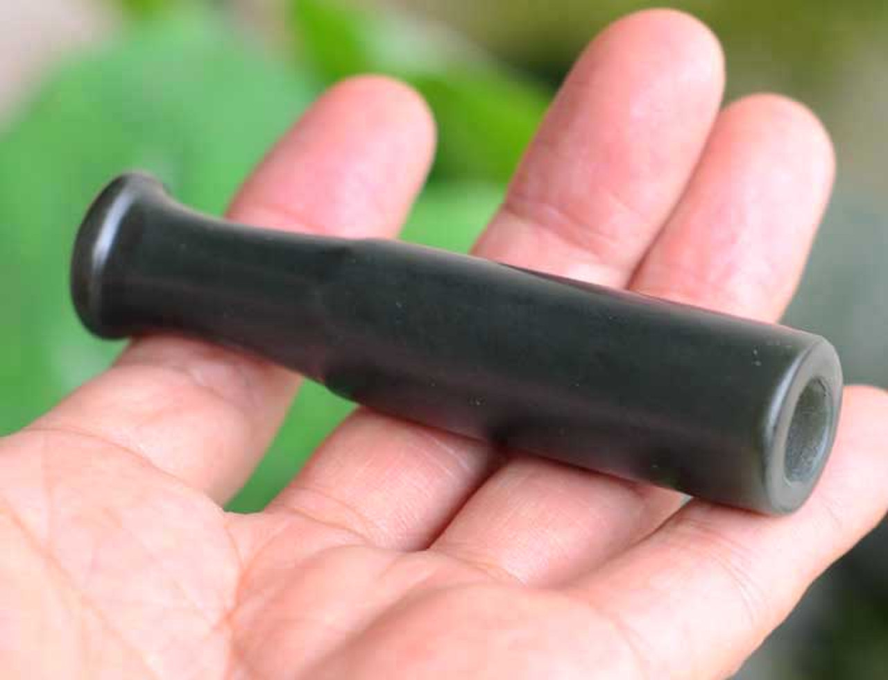 Handcrafted Nephrite Jade Tobacco Pipe Mouthpiece – Unique Stone Accessory for Discerning Smokers