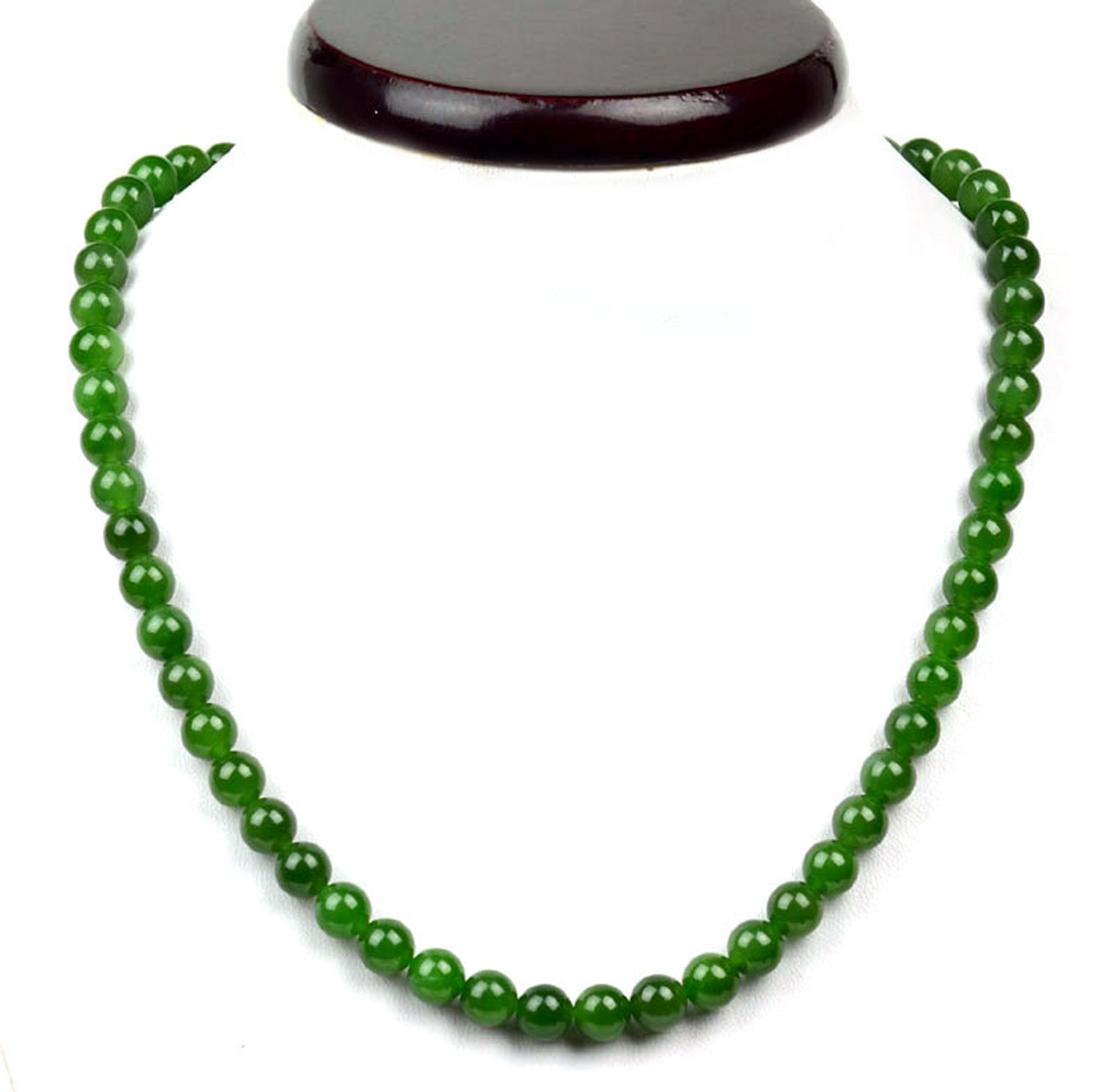 Item 2 necklace (8.0mm) displayed on bust under soft studio lighting