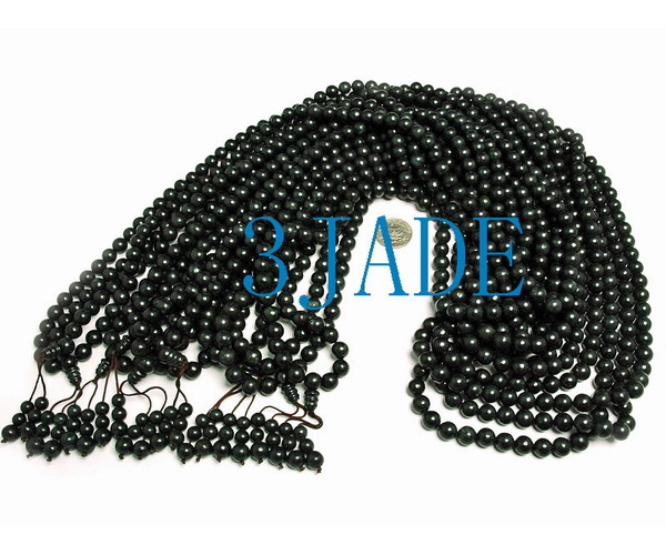 Black jade yoga prayer beads